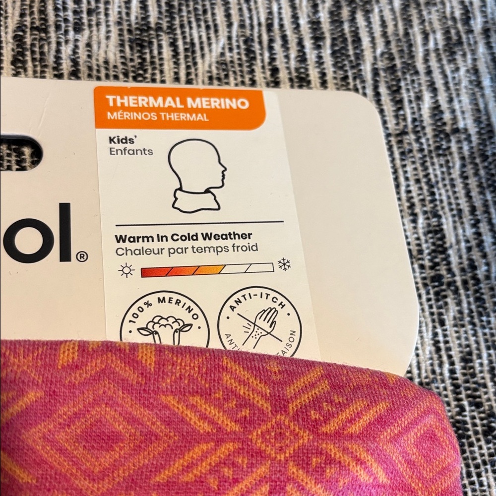Smartwool Neck Gaiter Kids Merino Wool Thermal Pink Winter Snow Outdoor NWT - Picture 3 of 4